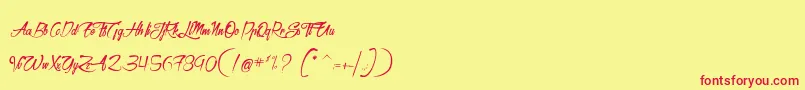 AtelierDuMachiniste Font – Red Fonts on Yellow Background