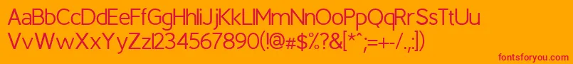Berlin-Schriftart – Rote Schriften auf orangefarbenem Hintergrund