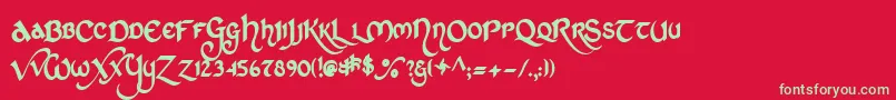 Stcharle Font – Green Fonts on Red Background