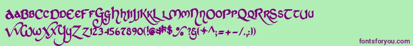 Stcharle Font – Purple Fonts on Green Background