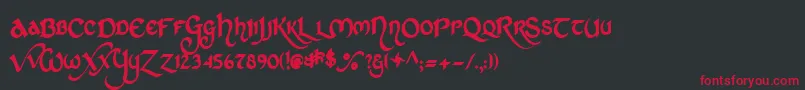 Stcharle Font – Red Fonts on Black Background