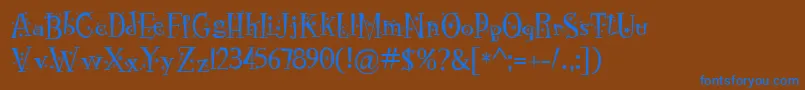 フォントRocknrollTypoStars – 茶色の背景に青い文字