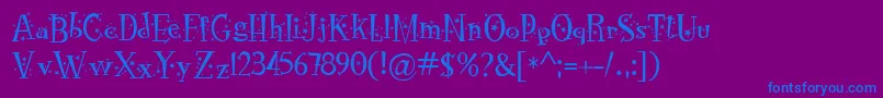 Шрифт RocknrollTypoStars – синие шрифты на фиолетовом фоне