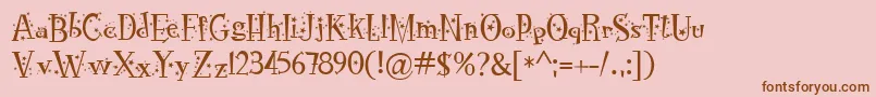 RocknrollTypoStars Font – Brown Fonts on Pink Background