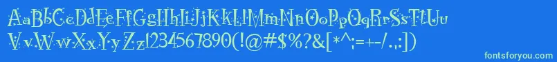 Fonte RocknrollTypoStars – fontes verdes em um fundo azul