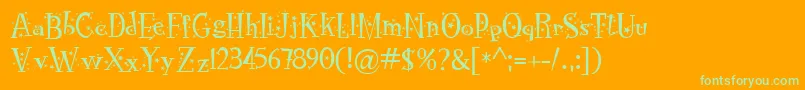 RocknrollTypoStars Font – Green Fonts on Orange Background