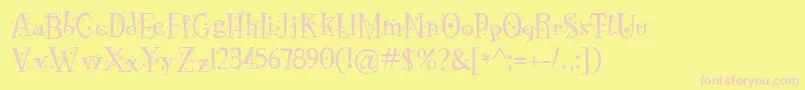 RocknrollTypoStars Font – Pink Fonts on Yellow Background