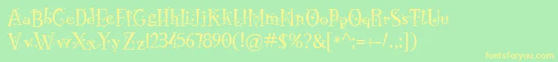 Fonte RocknrollTypoStars – fontes amarelas em um fundo verde