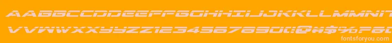 Outriderlaserboldital-Schriftart – Rosa Schriften auf orangefarbenem Hintergrund