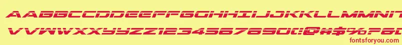 Outriderlaserboldital Font – Red Fonts on Yellow Background