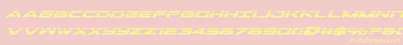 Outriderlaserboldital-Schriftart – Gelbe Schriften auf rosa Hintergrund