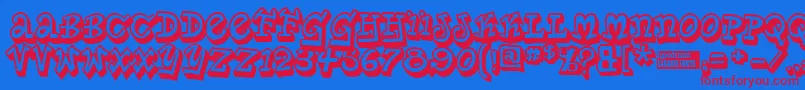 フォントPlanetbe – 赤い文字の青い背景