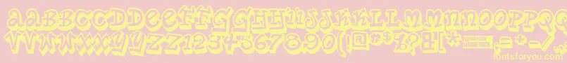 Planetbe Font – Yellow Fonts on Pink Background