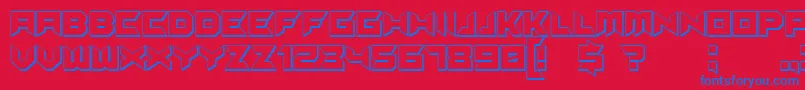 Suggested3D-Schriftart – Blaue Schriften auf rotem Hintergrund