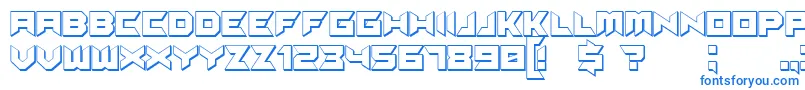 Шрифт Suggested3D – синие шрифты