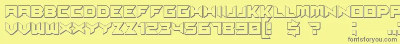 Weitere Informationen zur Suggested3D-Schriftart Suggested3D-Schriftart – Graue Schriften auf gelbem Hintergrund