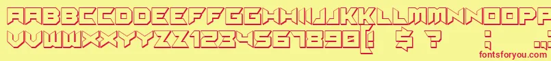 Suggested3D-Schriftart – Rote Schriften auf gelbem Hintergrund