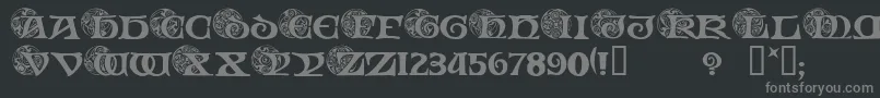 Шрифт SpiralInitials – серые шрифты на чёрном фоне