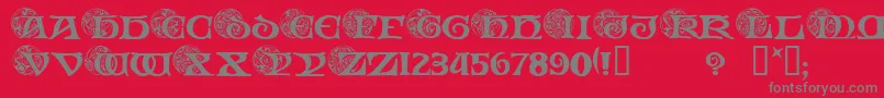 SpiralInitials Font – Gray Fonts on Red Background