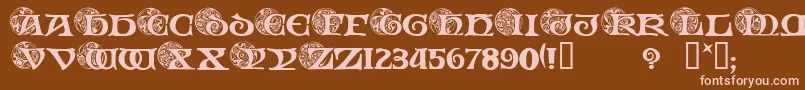 Шрифт SpiralInitials – розовые шрифты на коричневом фоне