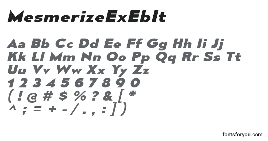 MesmerizeExEbIt-fontti – aakkoset, numerot, erikoismerkit