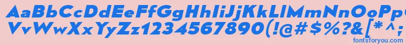 MesmerizeExEbIt-fontti – siniset fontit vaaleanpunaisella taustalla