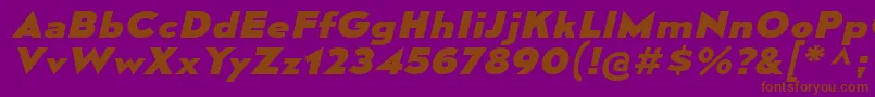 フォントMesmerizeExEbIt – 紫色の背景に茶色のフォント