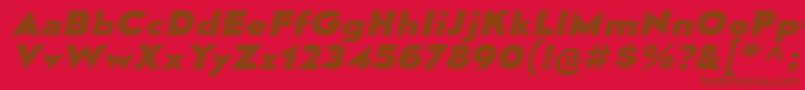 フォントMesmerizeExEbIt – 赤い背景に茶色の文字