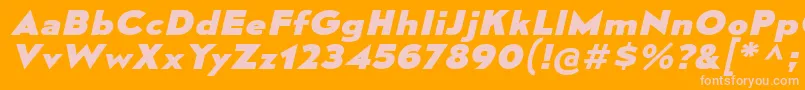 MesmerizeExEbIt Font – Pink Fonts on Orange Background