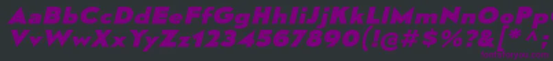 MesmerizeExEbIt-fontti – violetit fontit mustalla taustalla