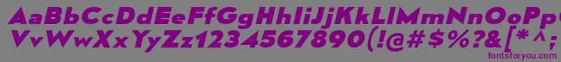 MesmerizeExEbIt-fontti – violetit fontit harmaalla taustalla