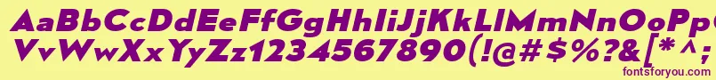 MesmerizeExEbIt Font – Purple Fonts on Yellow Background