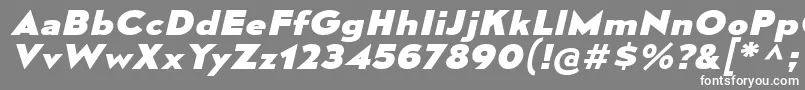 MesmerizeExEbIt-fontti – valkoiset fontit harmaalla taustalla