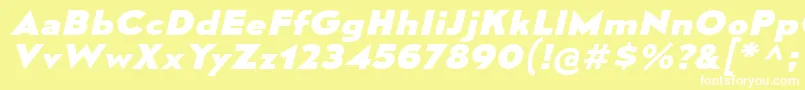 フォントMesmerizeExEbIt – 黄色い背景に白い文字