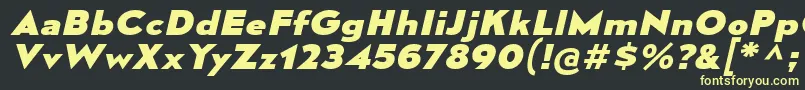 MesmerizeExEbIt Font – Yellow Fonts on Black Background