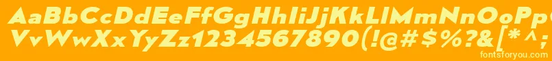 MesmerizeExEbIt Font – Yellow Fonts on Orange Background