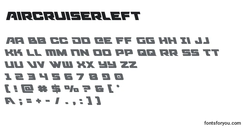 Шрифт Aircruiserleft – алфавит, цифры, специальные символы