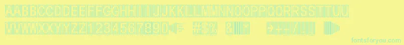 Secure8a Font – Green Fonts on Yellow Background