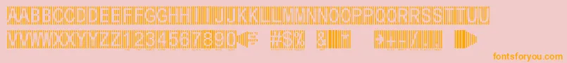 Secure8a-Schriftart – Orangefarbene Schriften auf rosa Hintergrund