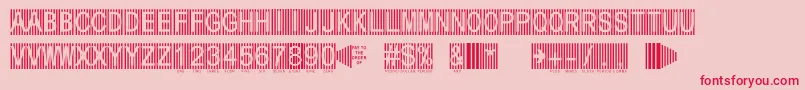 Secure8a-Schriftart – Rote Schriften auf rosa Hintergrund
