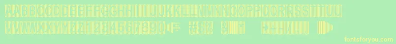 Secure8a Font – Yellow Fonts on Green Background