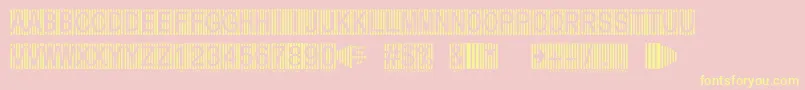 Secure8a-Schriftart – Gelbe Schriften auf rosa Hintergrund
