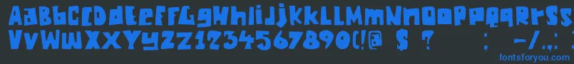 DkChunkyChicken Font – Blue Fonts on Black Background