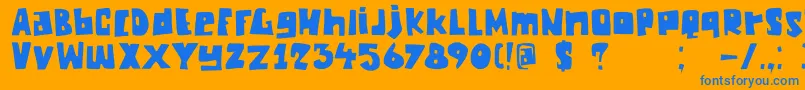 フォントDkChunkyChicken – オレンジの背景に青い文字