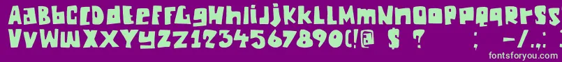 DkChunkyChicken Font – Green Fonts on Purple Background