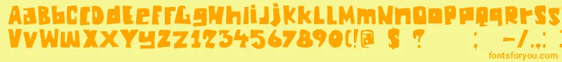 DkChunkyChicken Font – Orange Fonts on Yellow Background