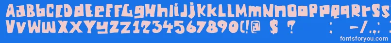 DkChunkyChicken Font – Pink Fonts on Blue Background