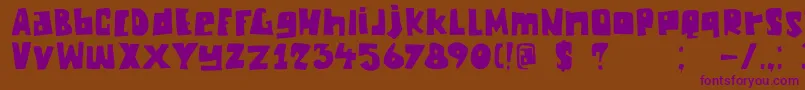 DkChunkyChicken Font – Purple Fonts on Brown Background