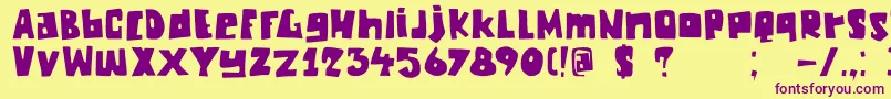 DkChunkyChicken Font – Purple Fonts on Yellow Background