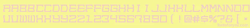 Out-fontti – vaaleanpunaiset fontit keltaisella taustalla